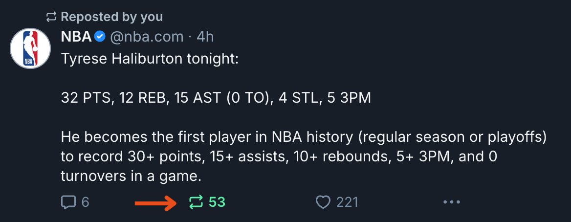 Locate the Green Repost Icon