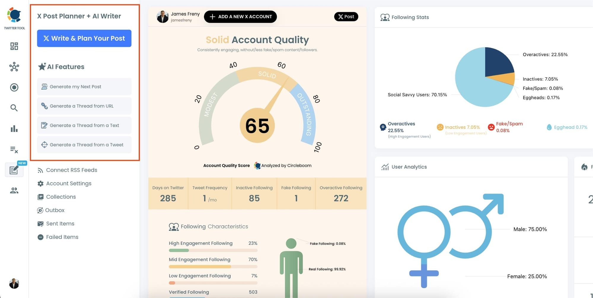 X Post Planner + AI Writer