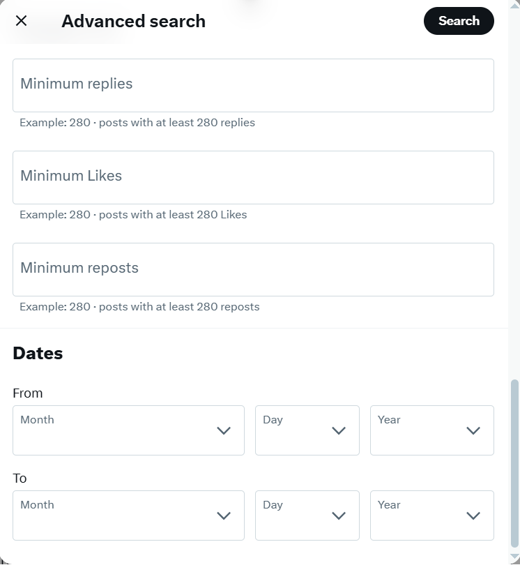 Twitter Advanced Search Filters