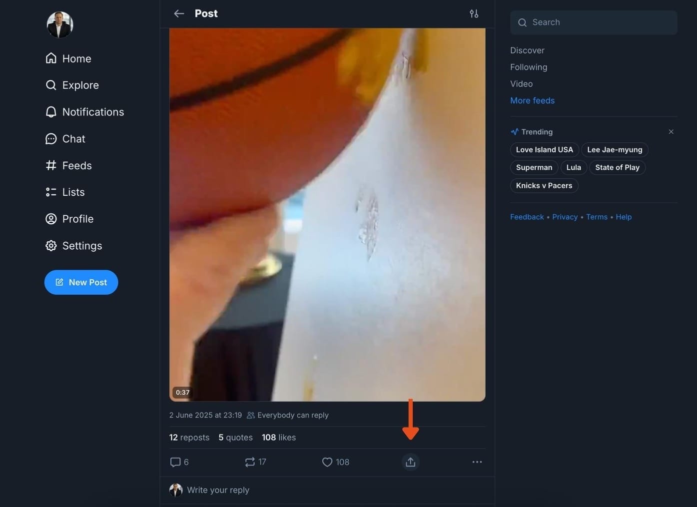 Find the video on Bluesky
