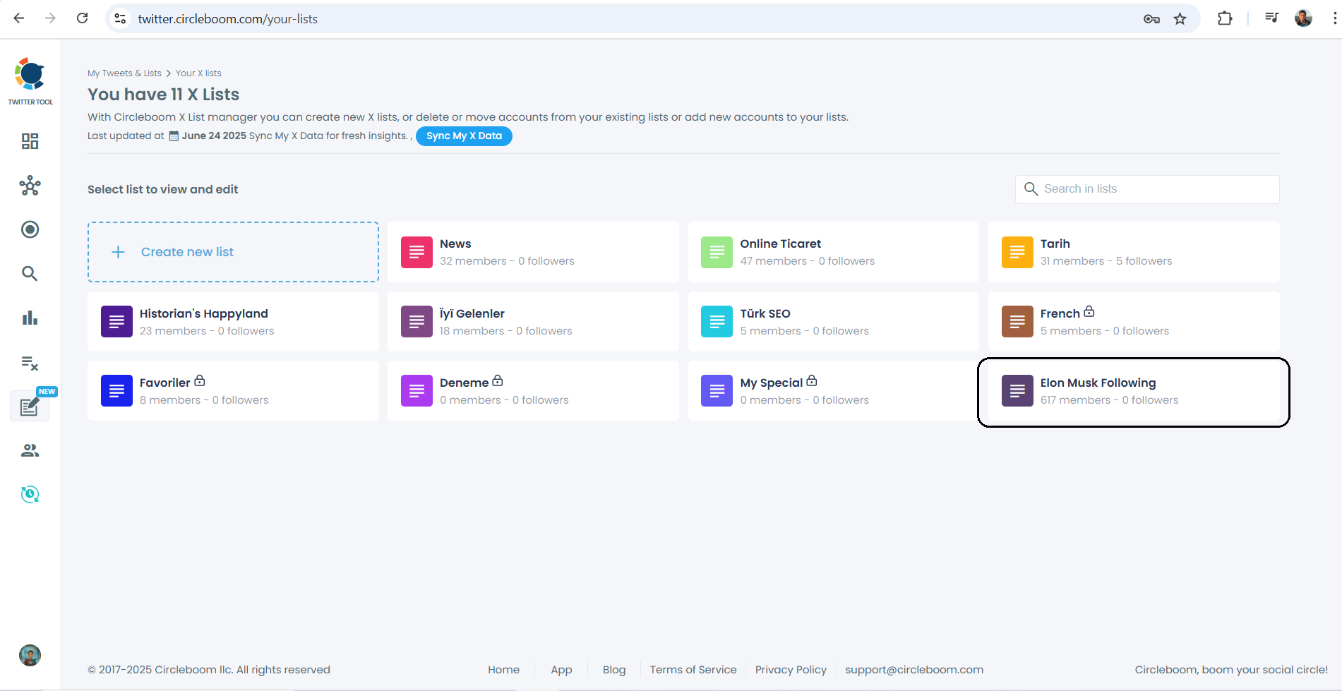My Lists - Circleboom