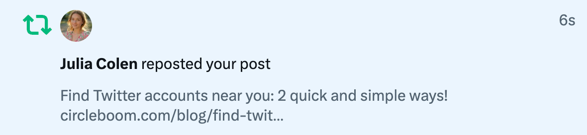 Reposted Notification