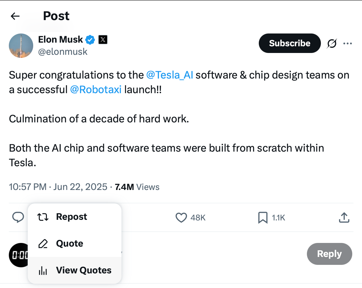 Click the “Repost” Icon