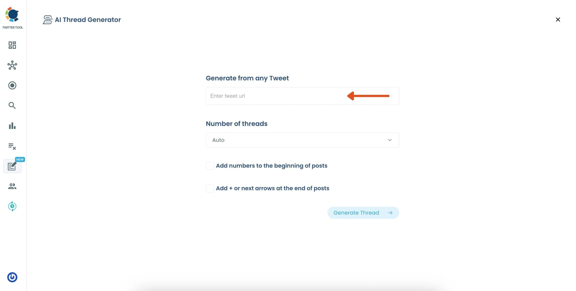 Paste the Tweet's URL