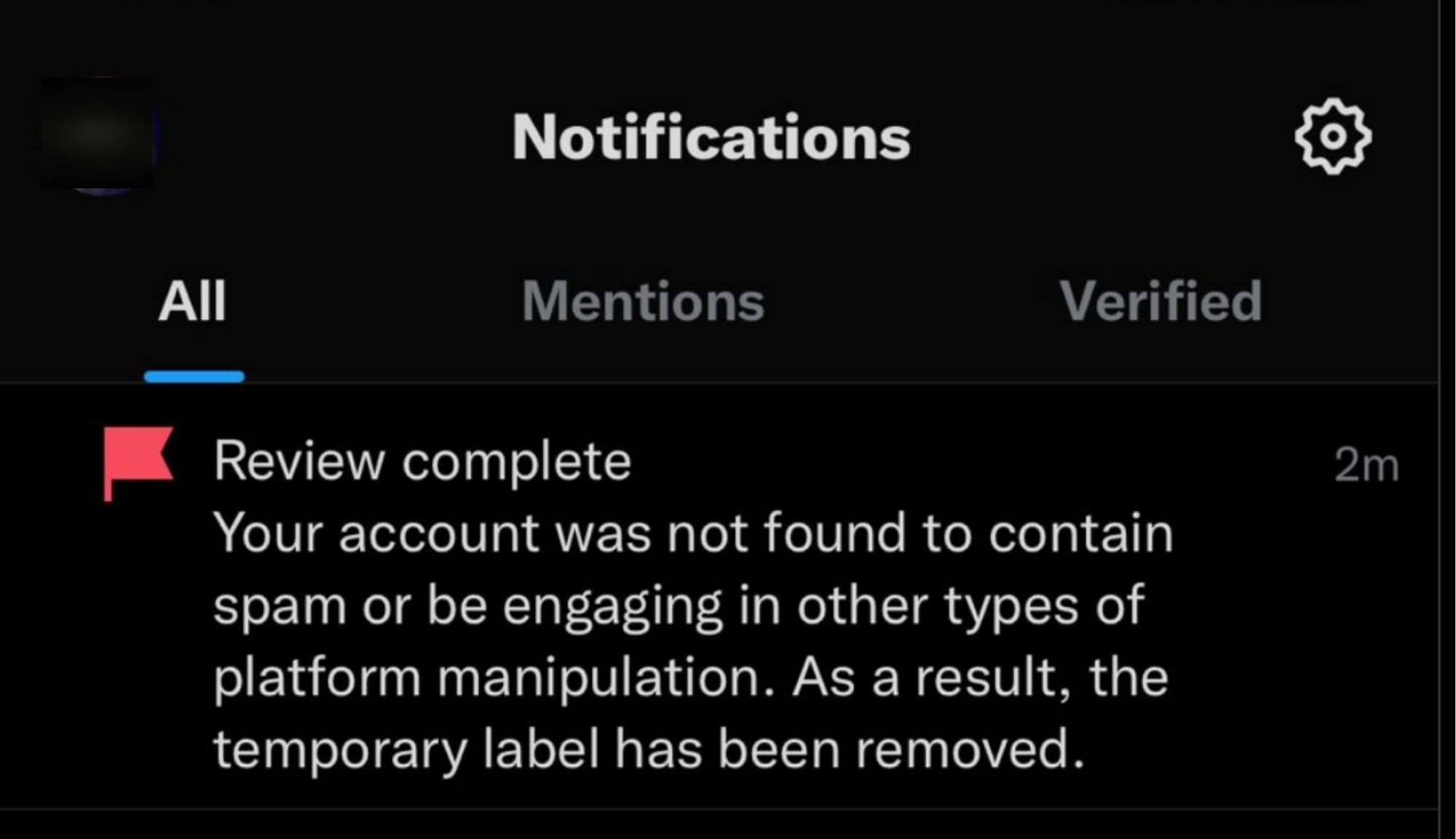 Temporary label has been removed