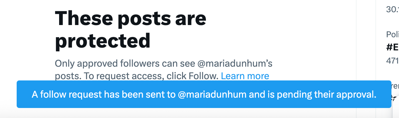 Follow Request notification