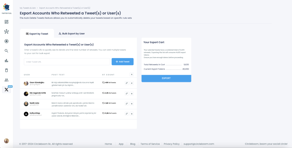 Export Who Retweeted A Tweet