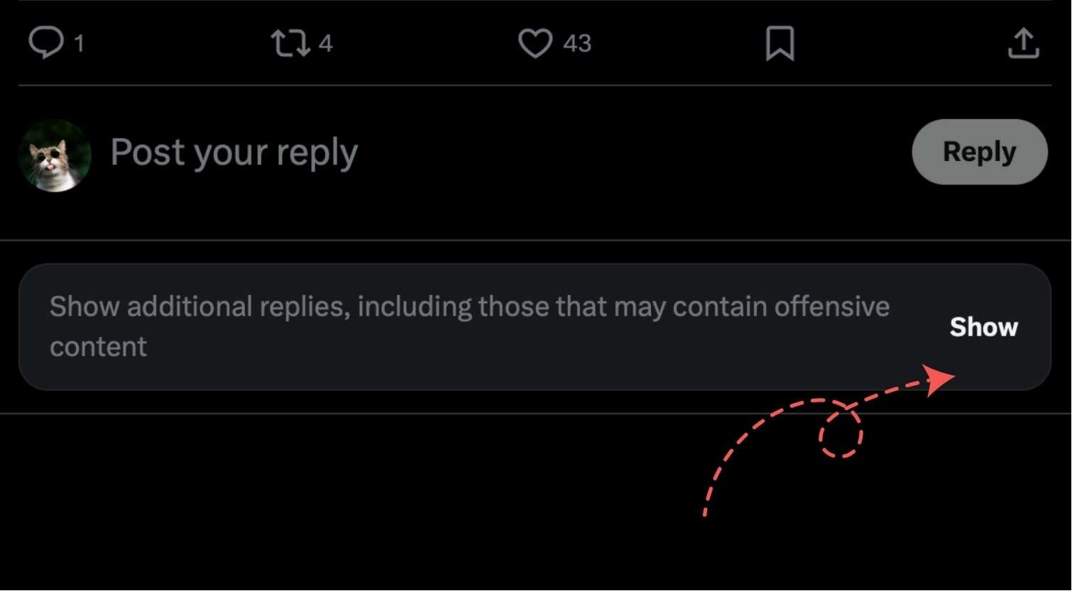 Show additional replies, including those that may contain offensive content