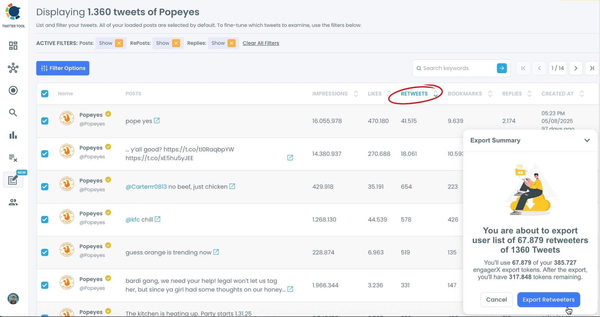 Popeyes's retweeters