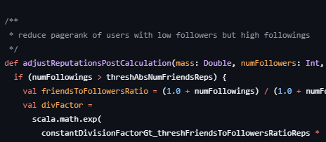 Users with low followers but high followings