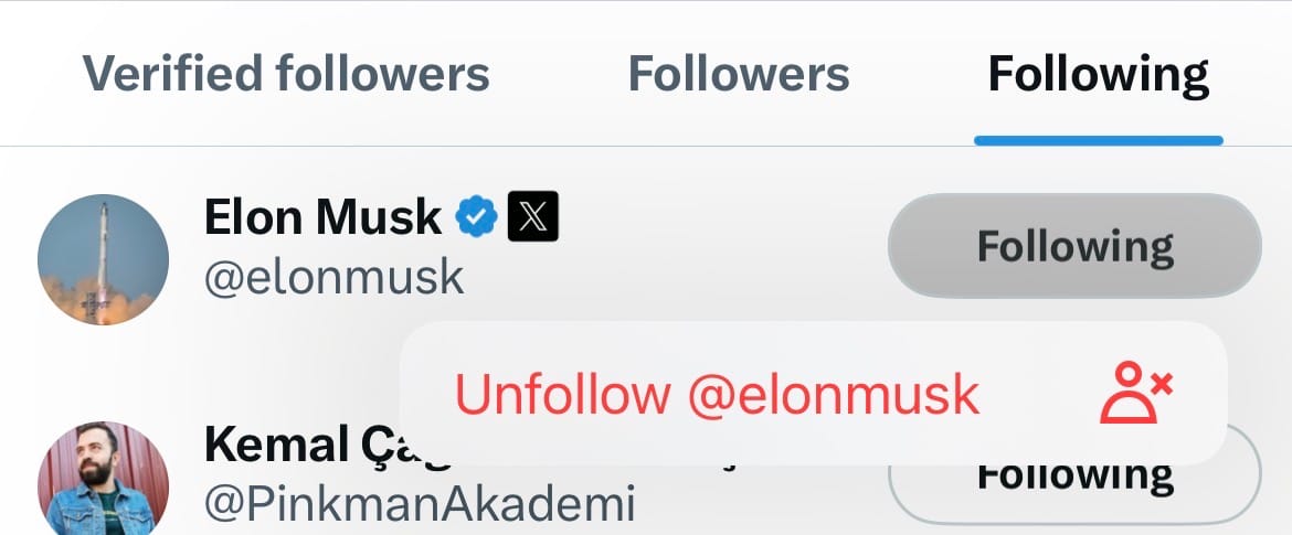 Manual Unfollowing