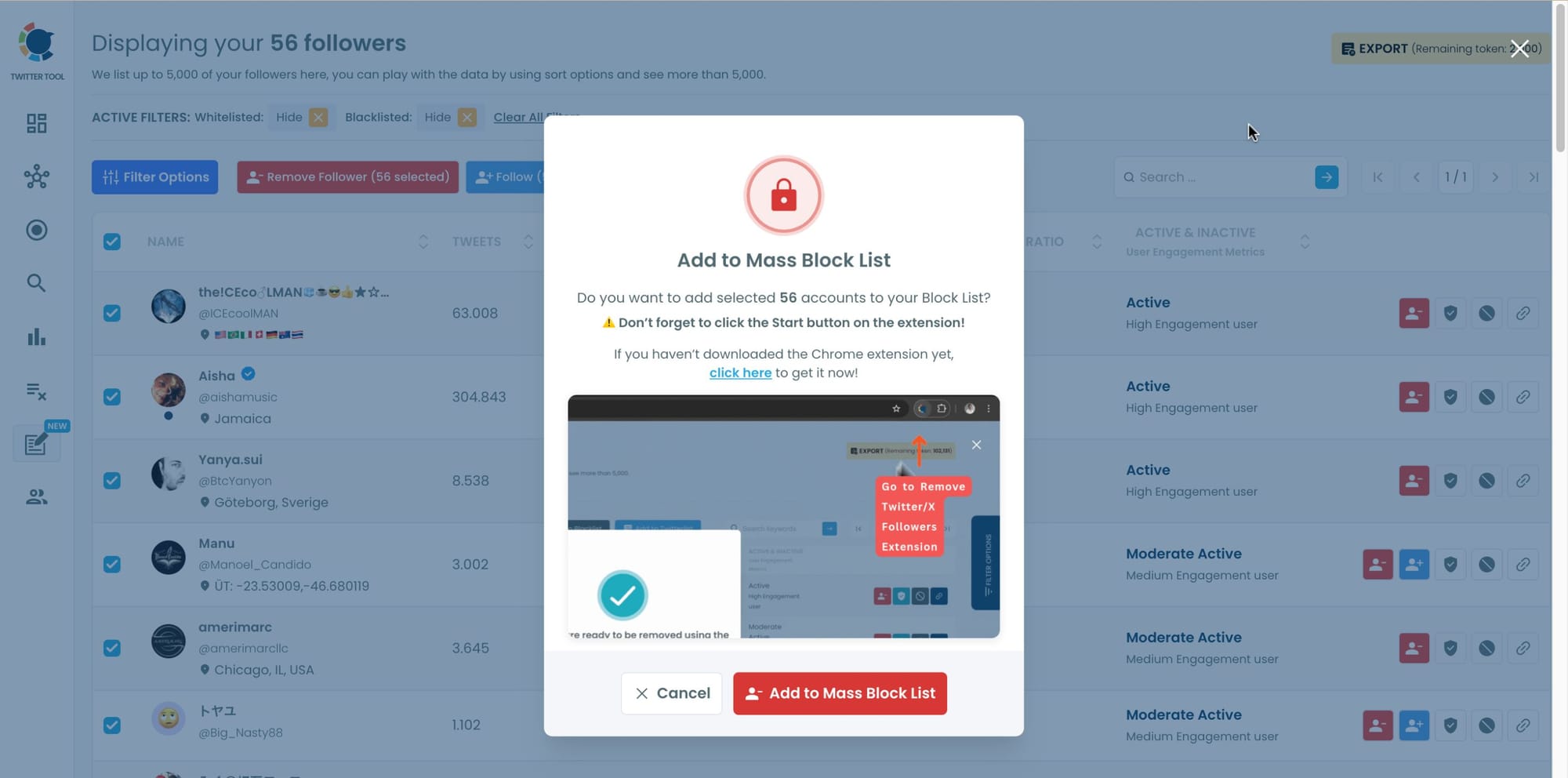 Add to Mass Block List