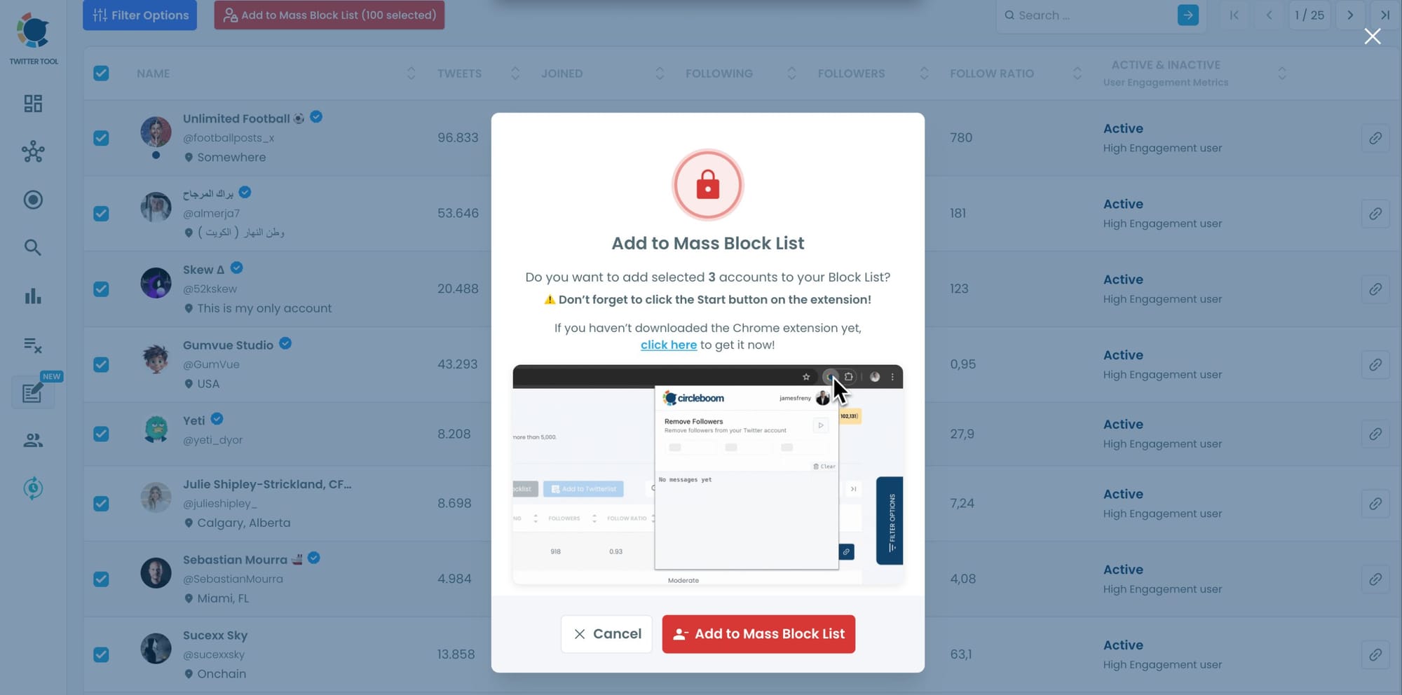 Add to Mass Block List