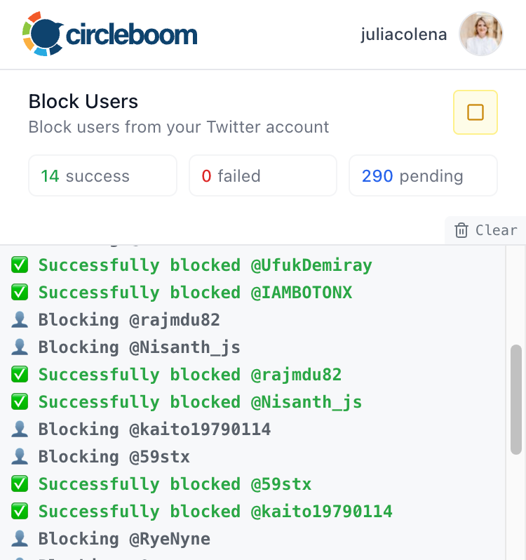 Successfully blocked