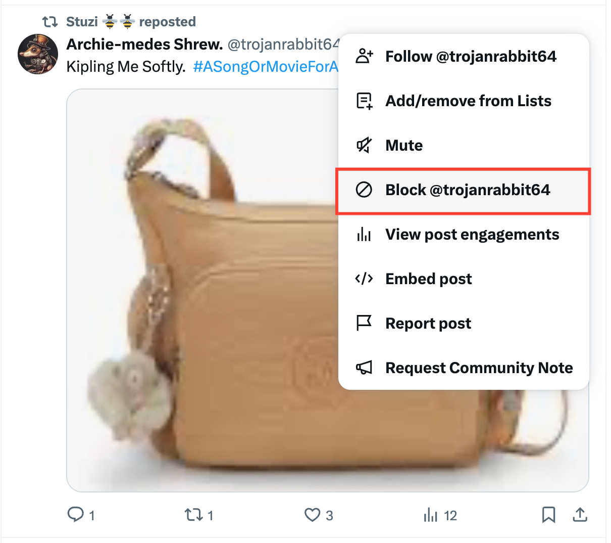 Unblock from a Tweet