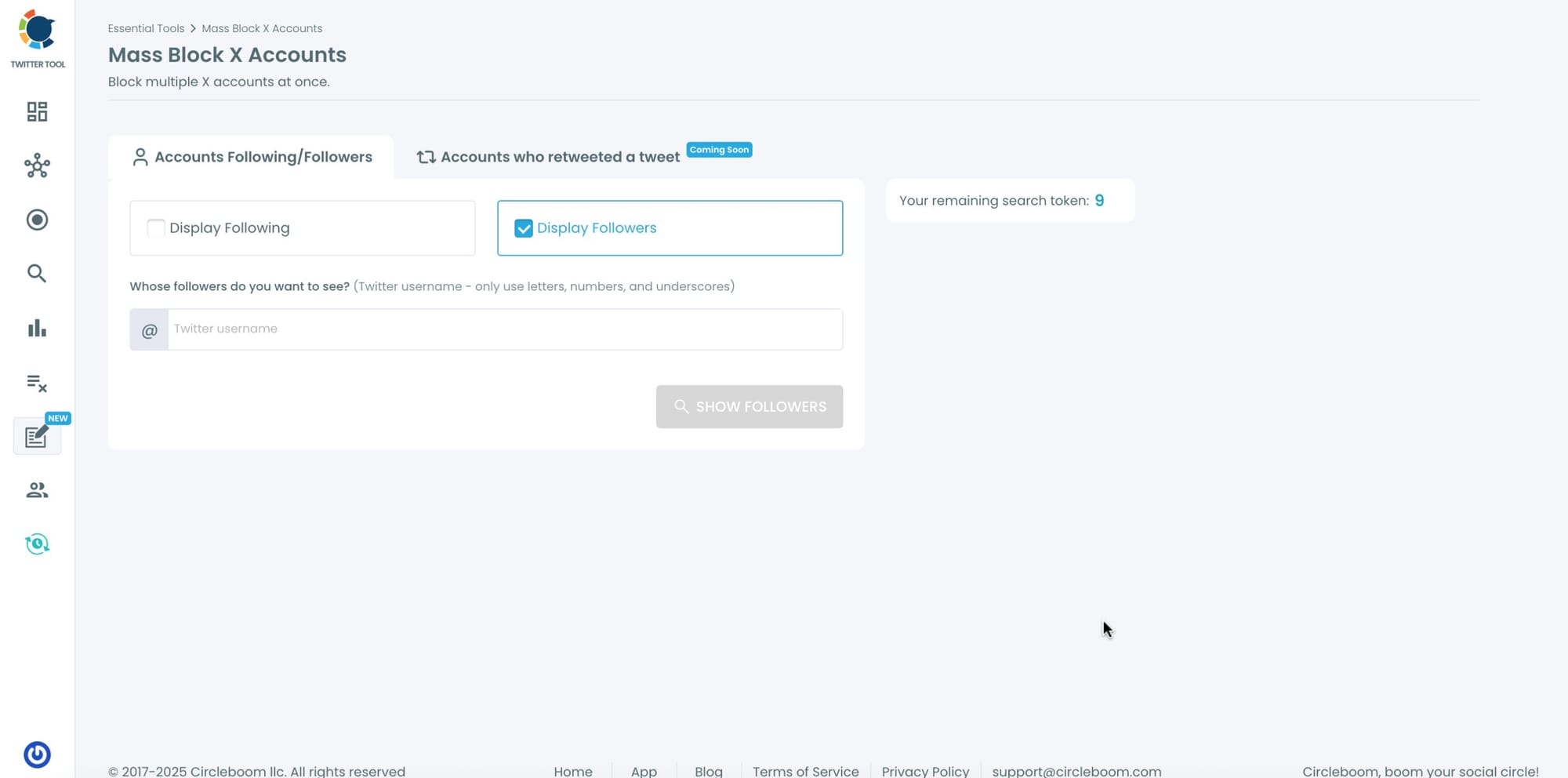 "Display Following" - "Display Followers"