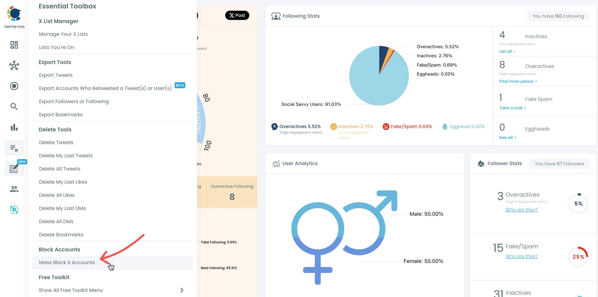Mass Block X Accounts