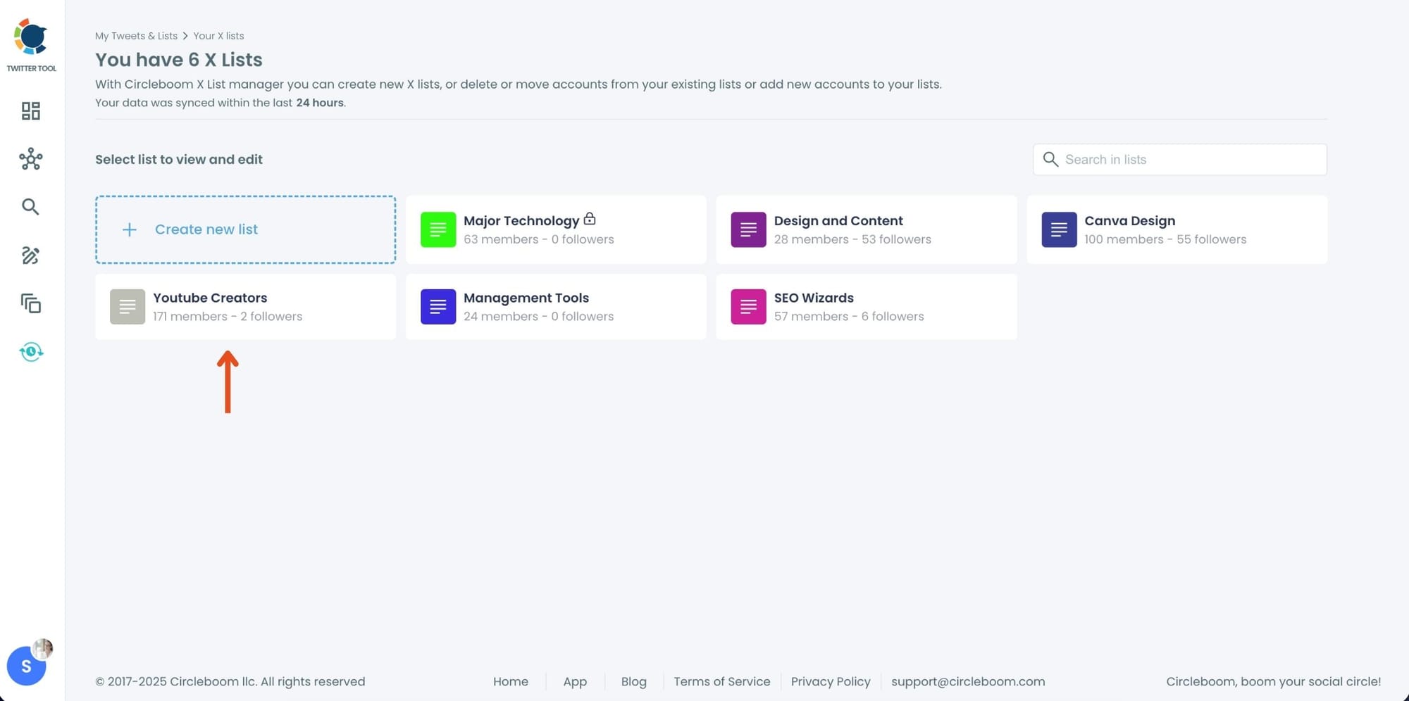 All of your lists&nbsp;in one place