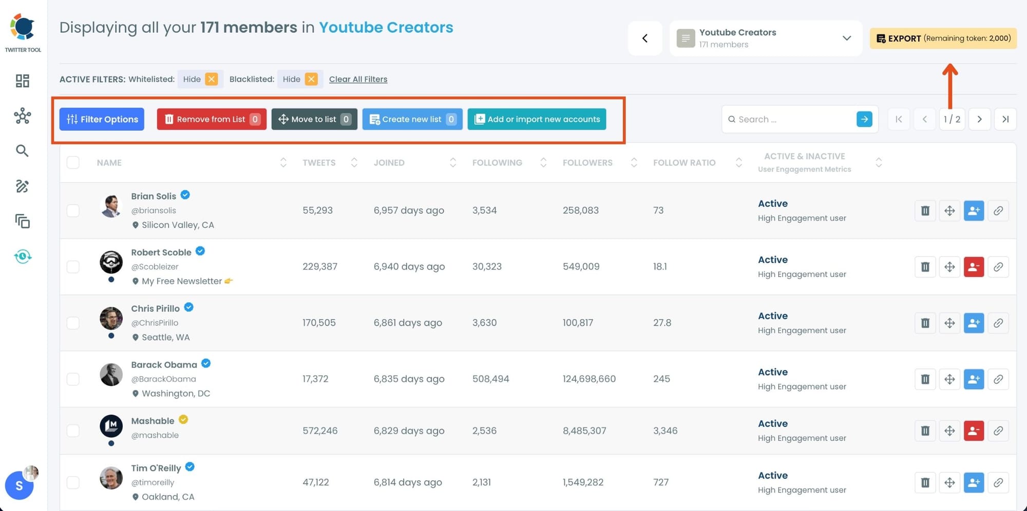 Manage the List Members