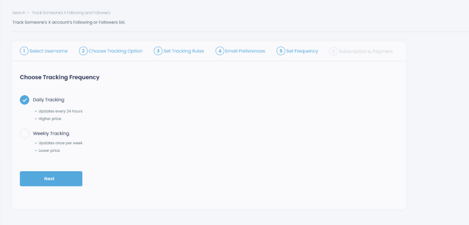 Daily or Weekly tracking is possible!