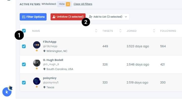 Unfollow inactive following!