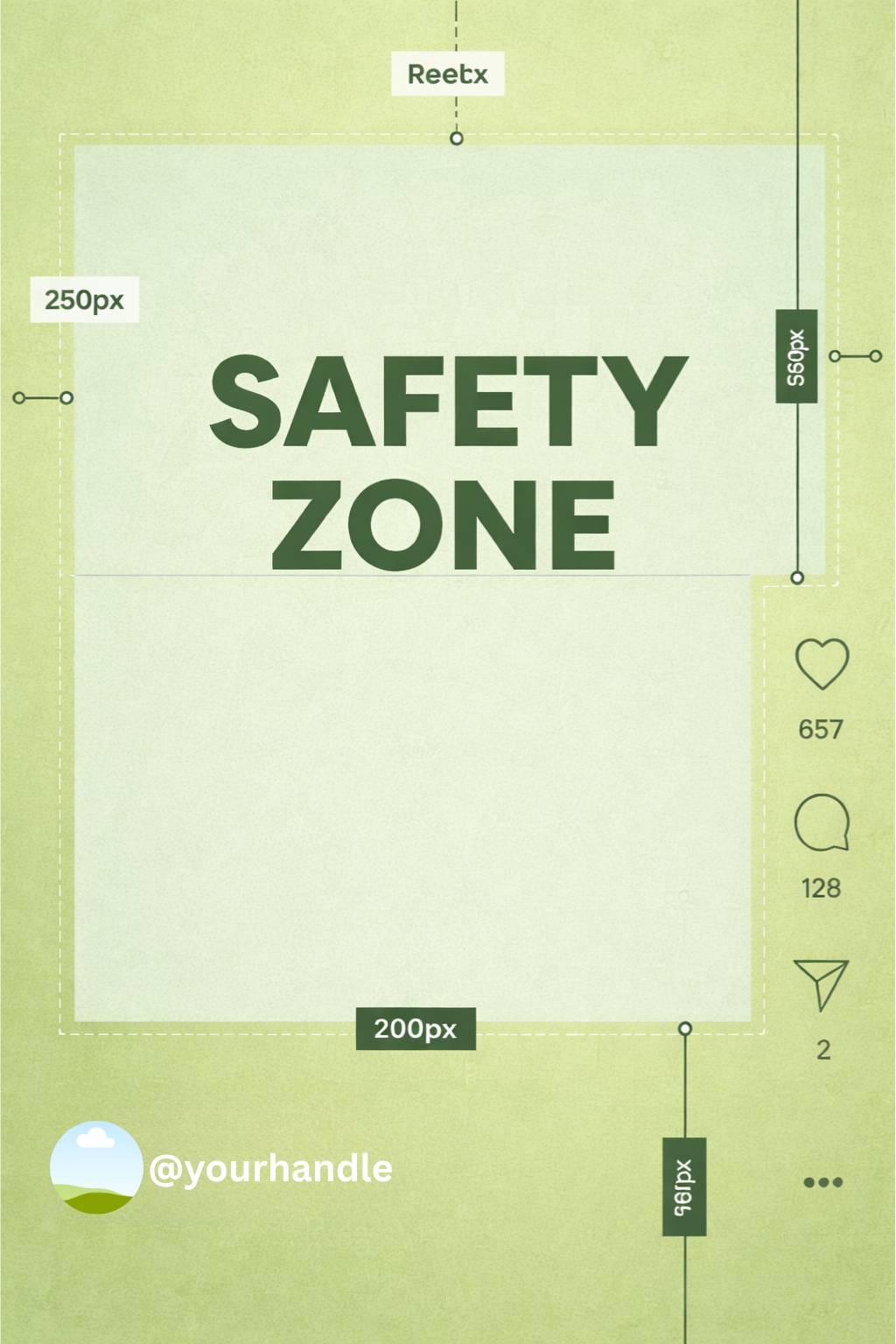 Instagram Safety Zone Template Style B: Minimal light (green)