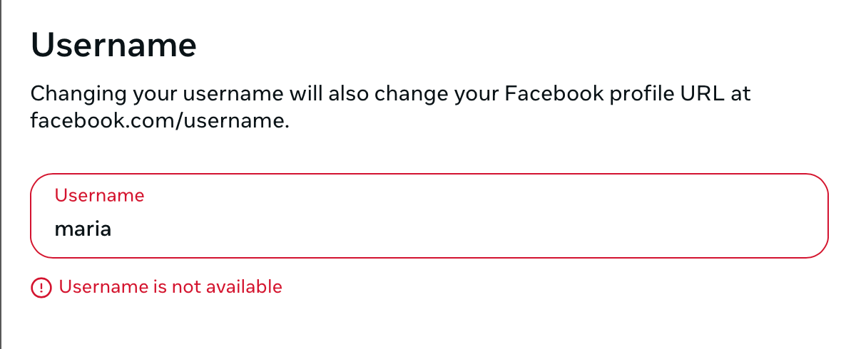 Facebook Username