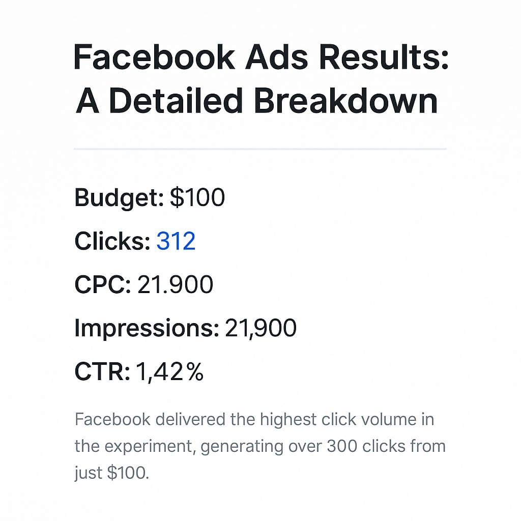 Facebook Ads Results