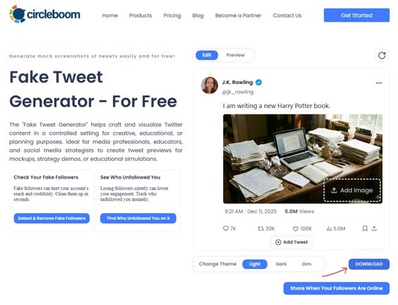 Fake Tweet Generator