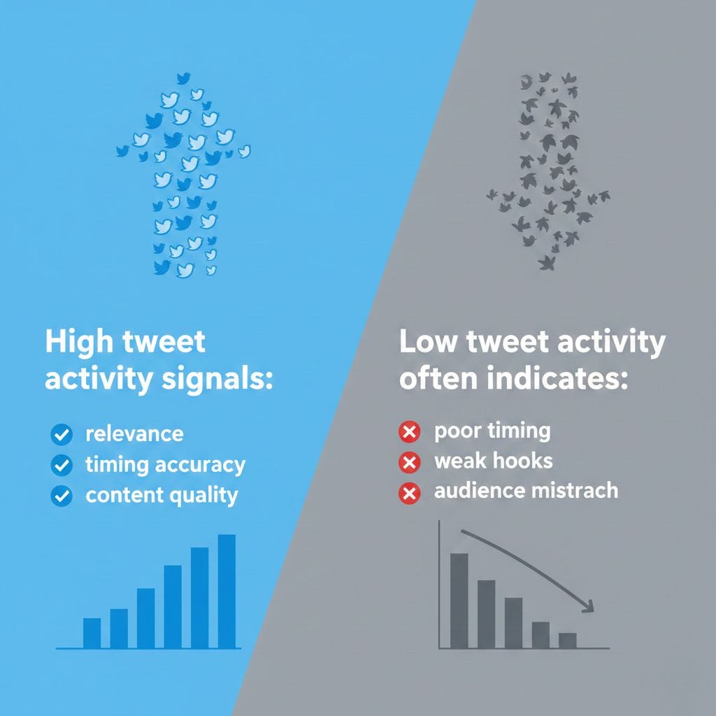 High tweet activity vs. Low tweet activity