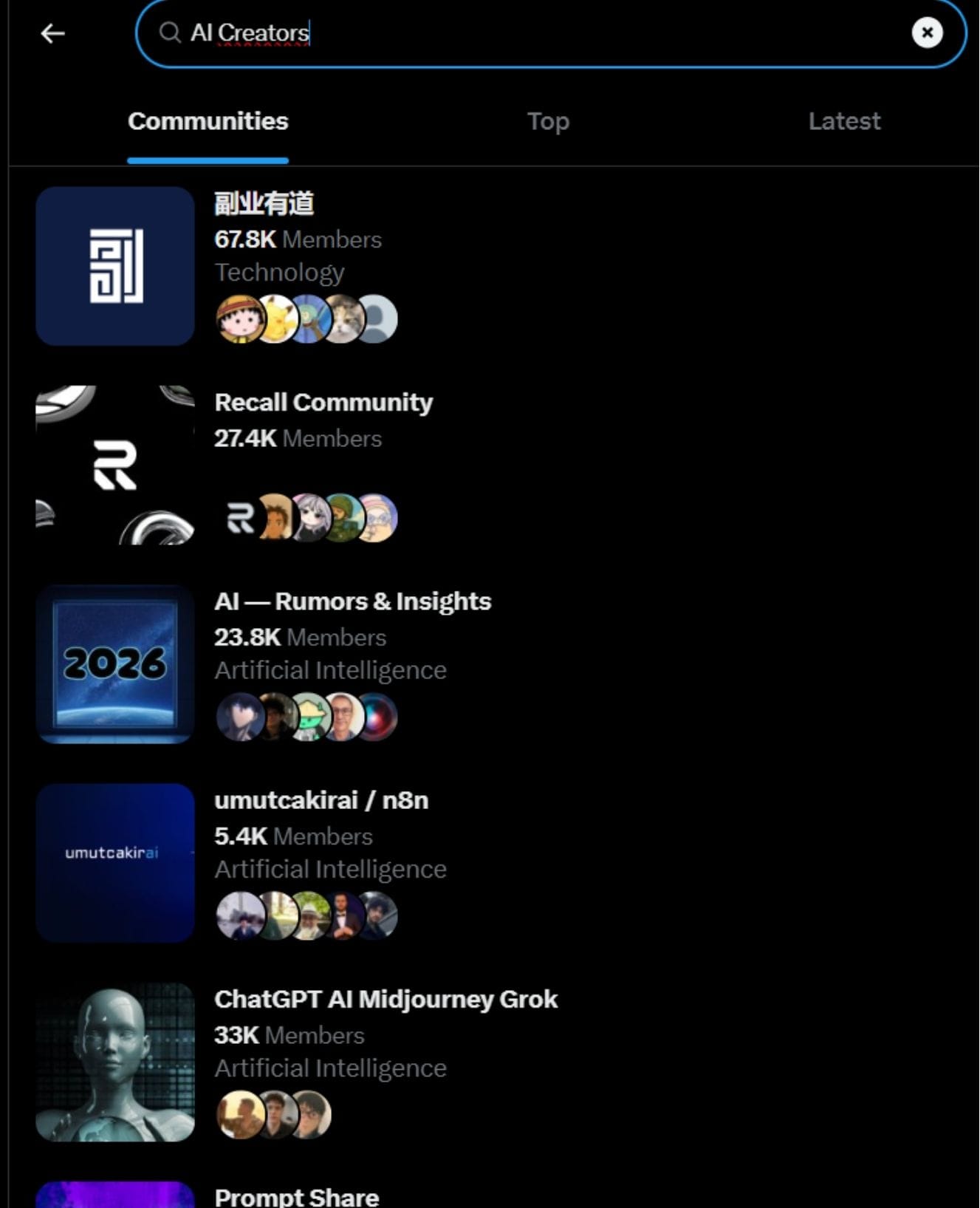 Search for "AI Creators"
