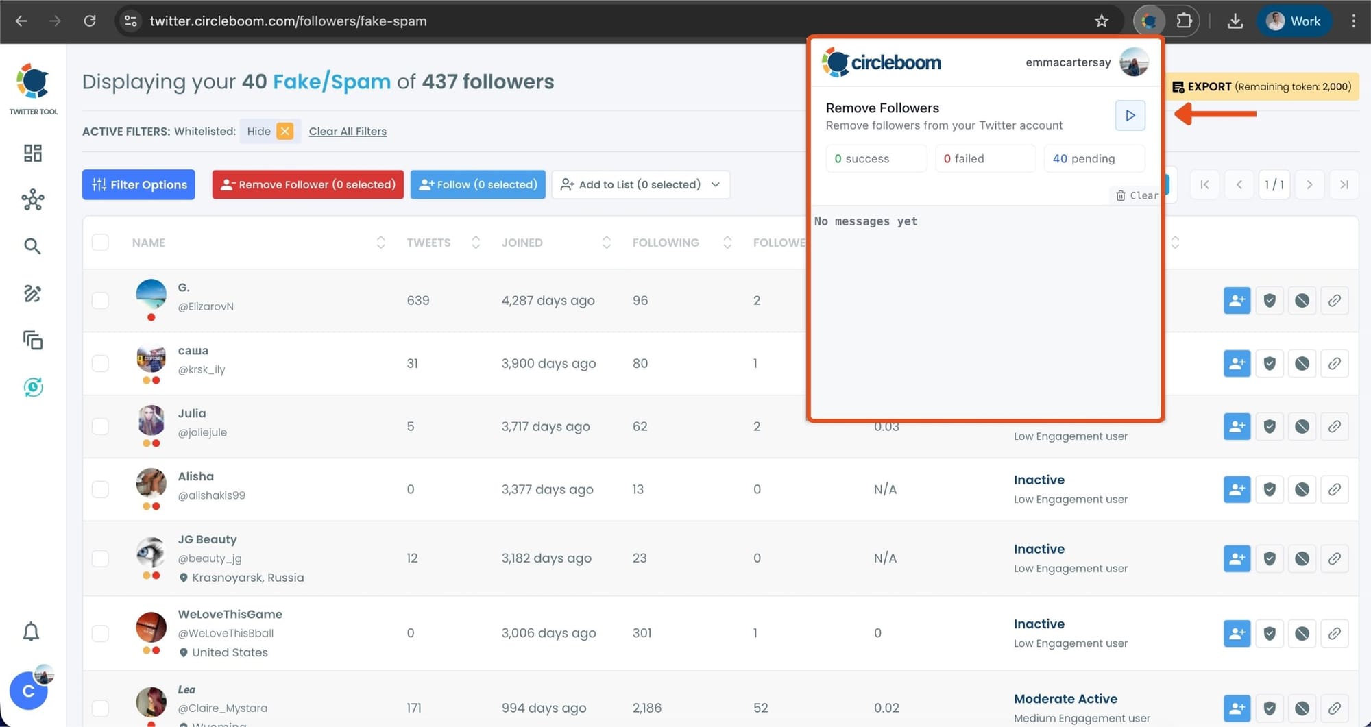 Remove Followers extention