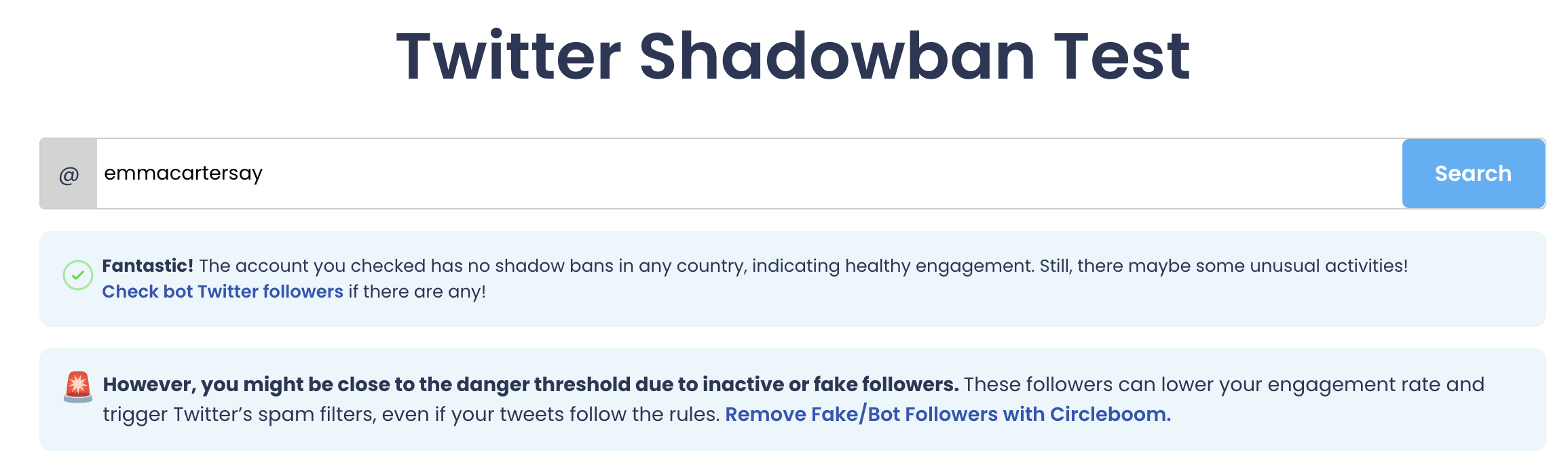 Shadowban Test