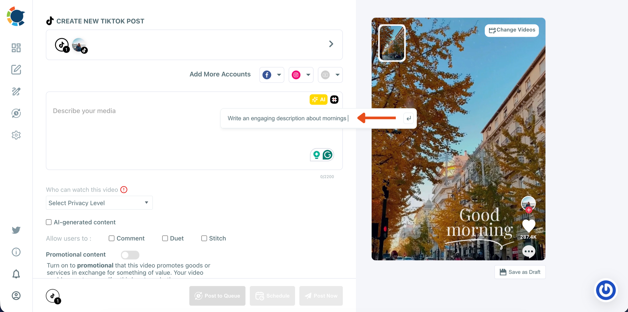 Use AI to write your captions