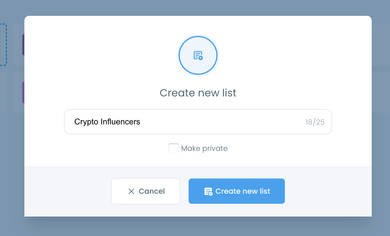 Create Twitter Lists