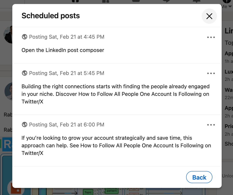 scheduled posts