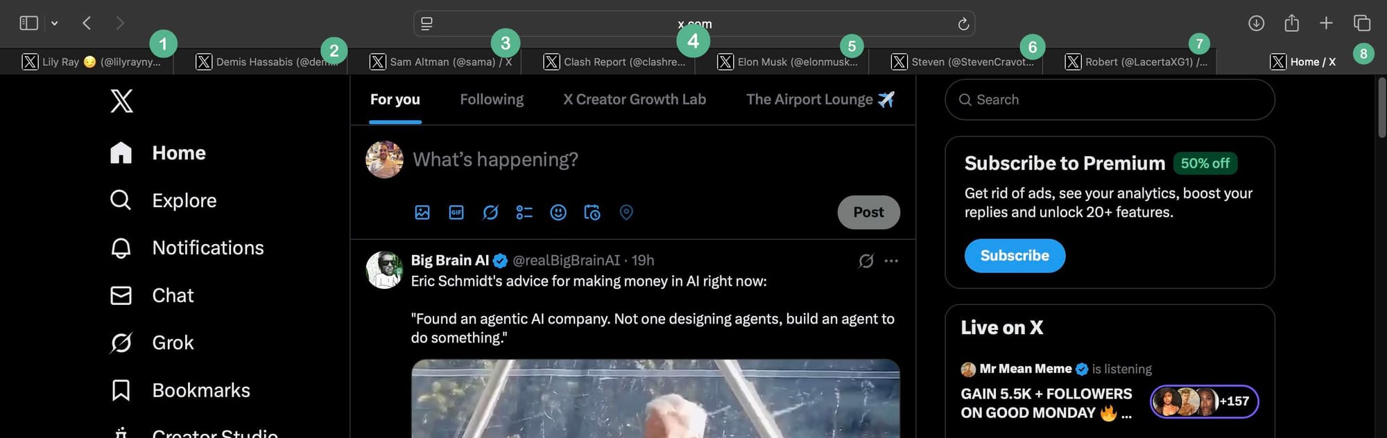 Open multiple X posts