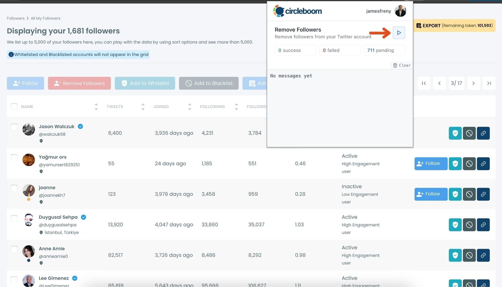 Start Removing Followers