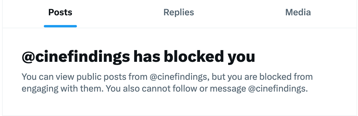 The user blocked you