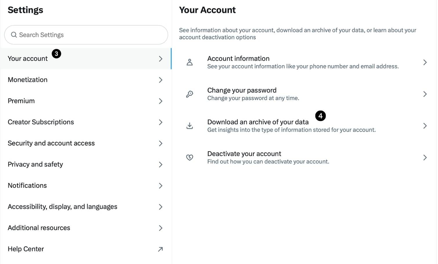 Download an archive of your data