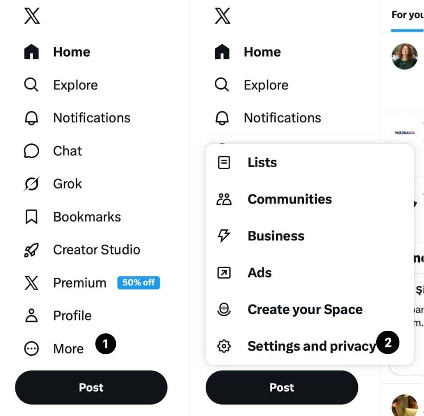 More - Settings and Privacy