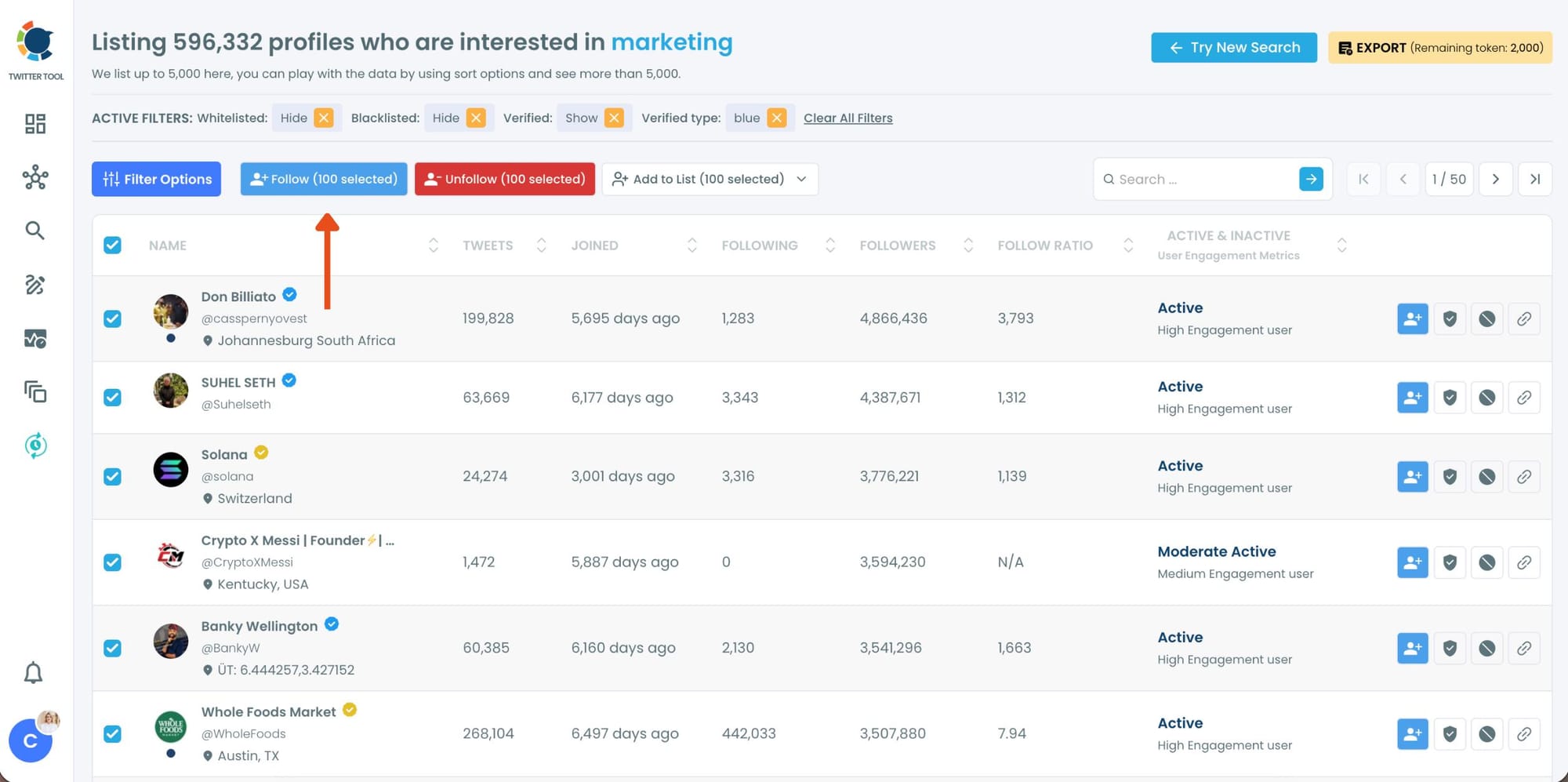 Verified Account List