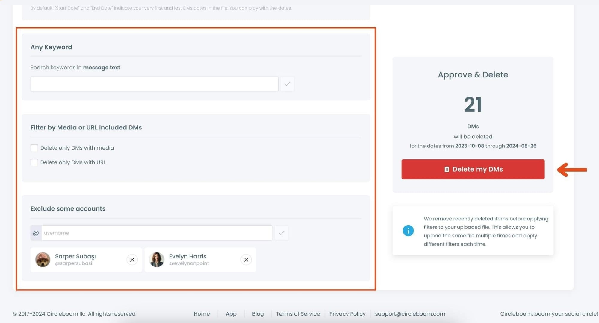 Apply filters for your DMs