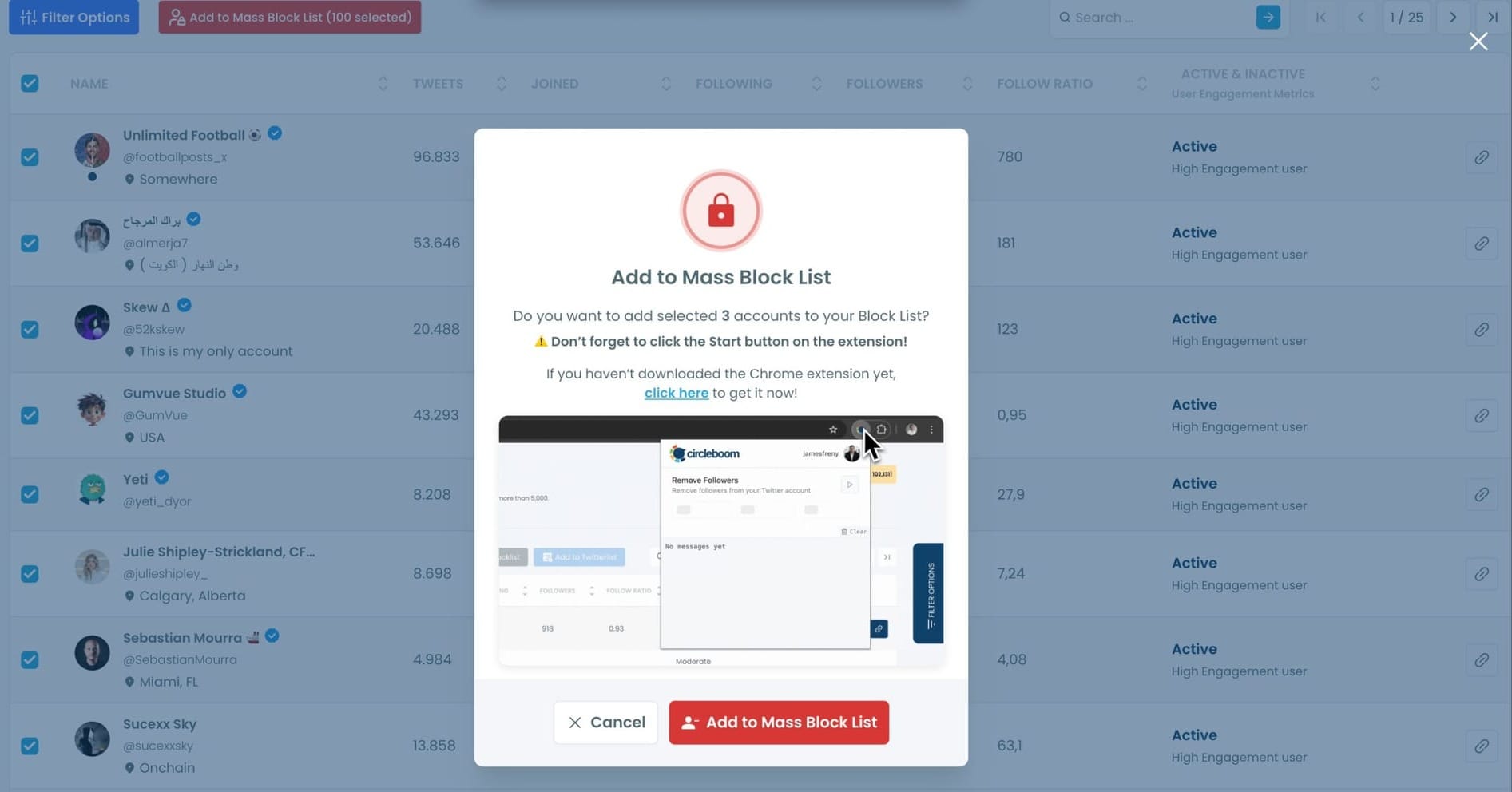 Add to Mass Block List