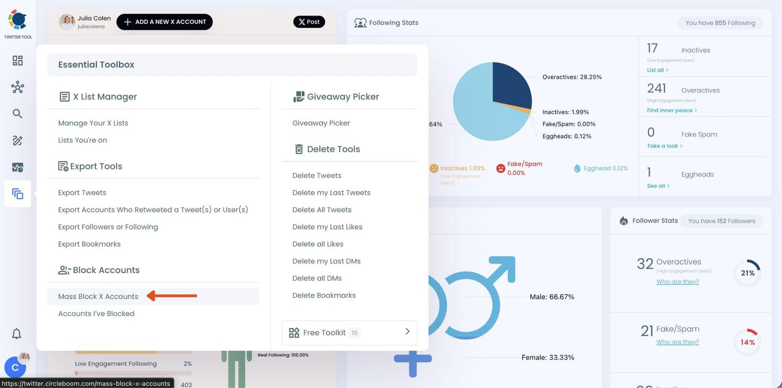 Mass Block X Accounts