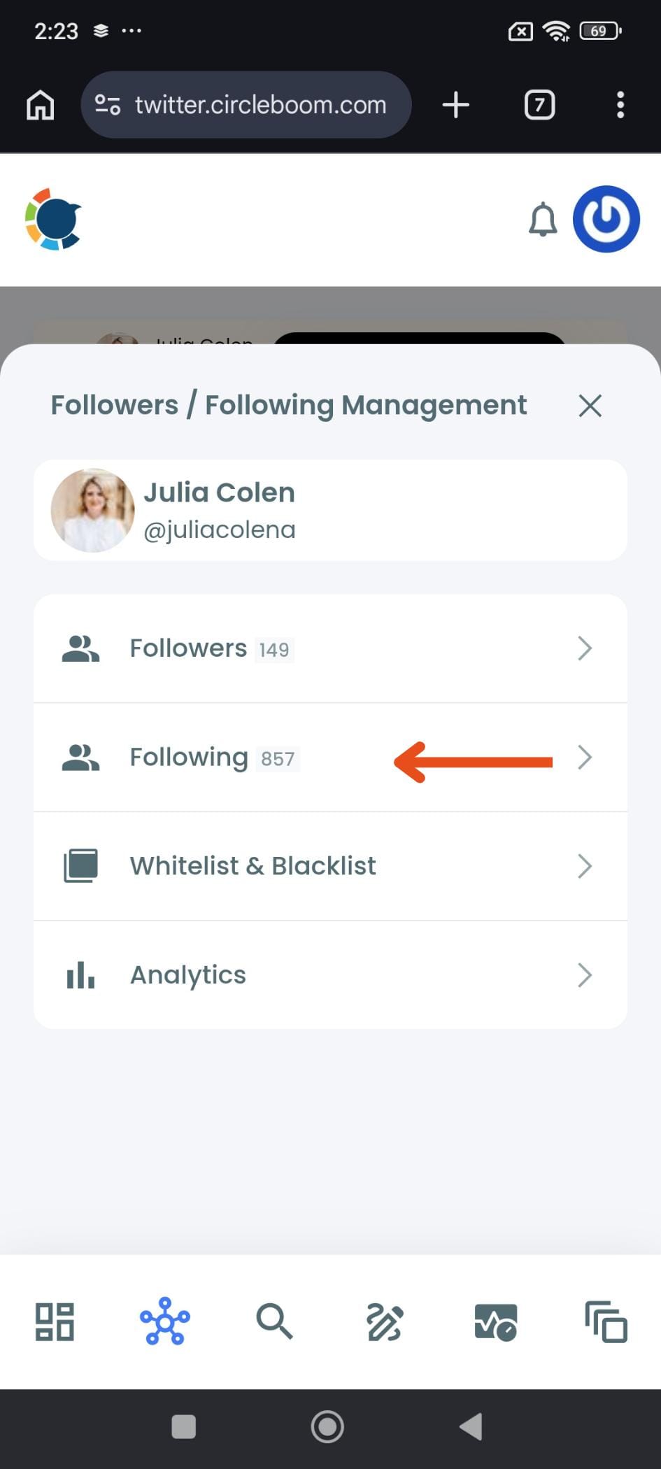 Open Circleboom Twitter