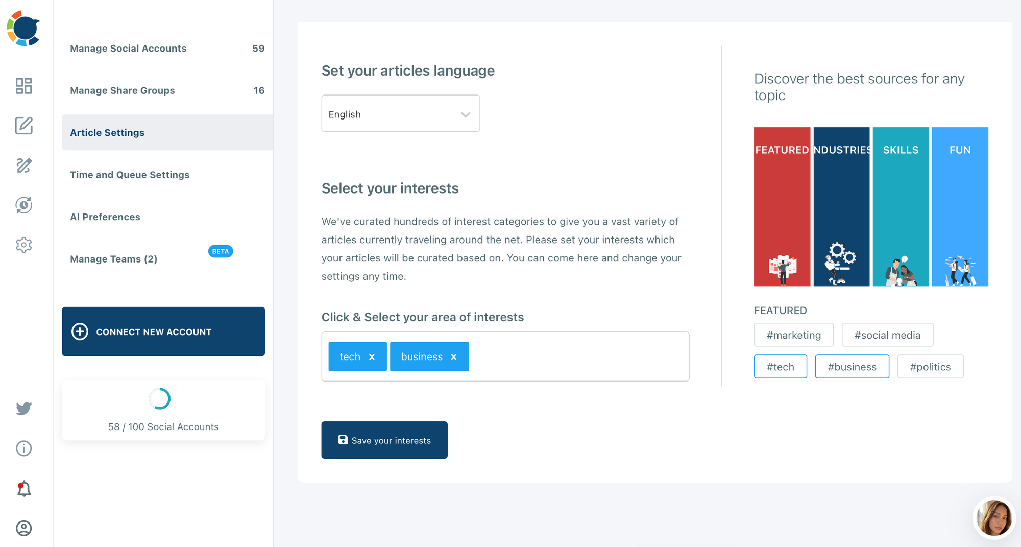 Article Settings