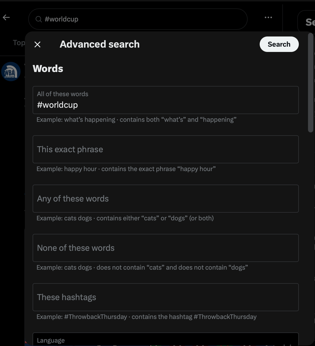 Advanced search