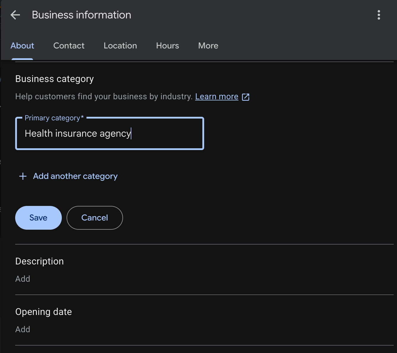 Business category
