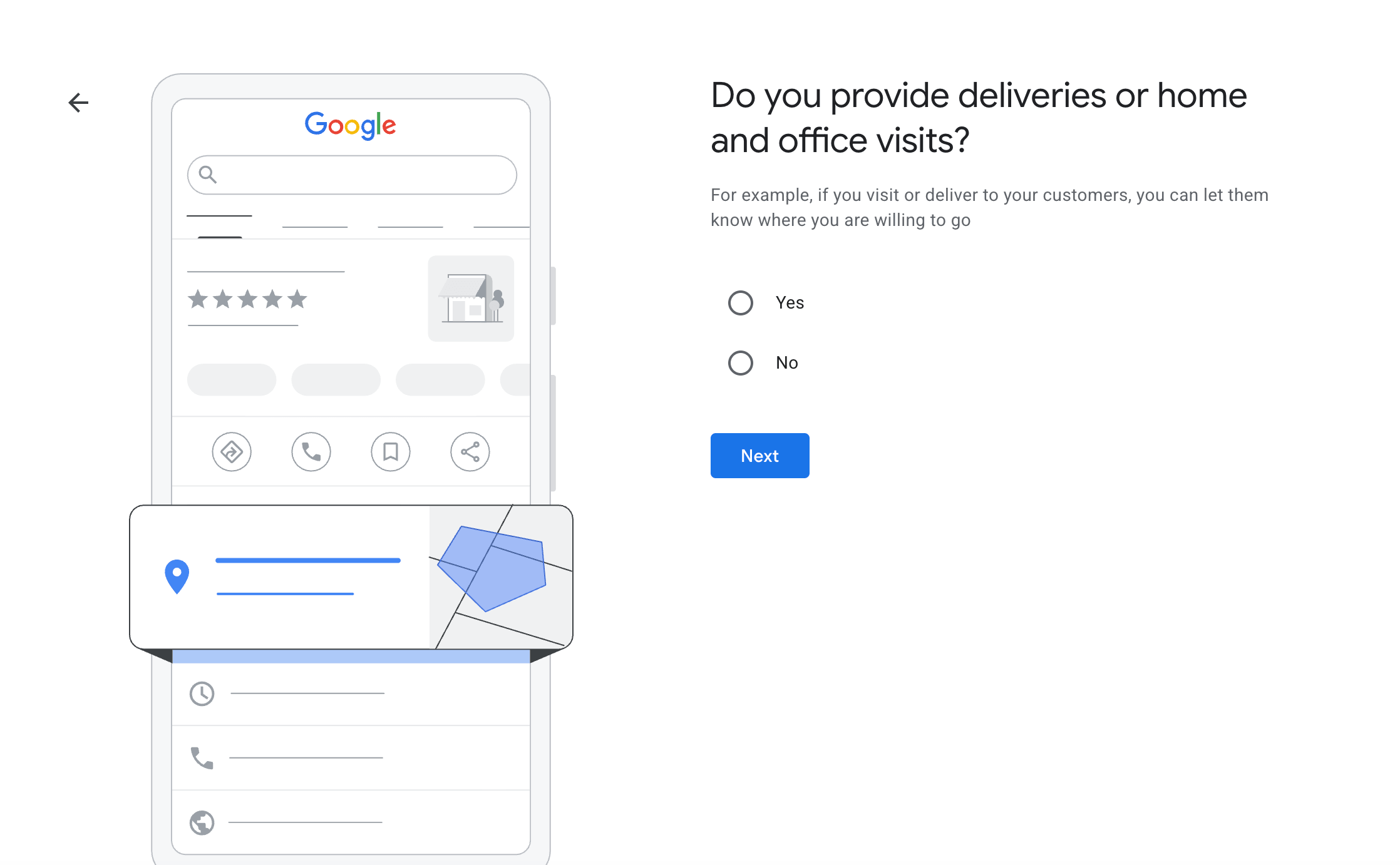 Deliveries, home and office visits